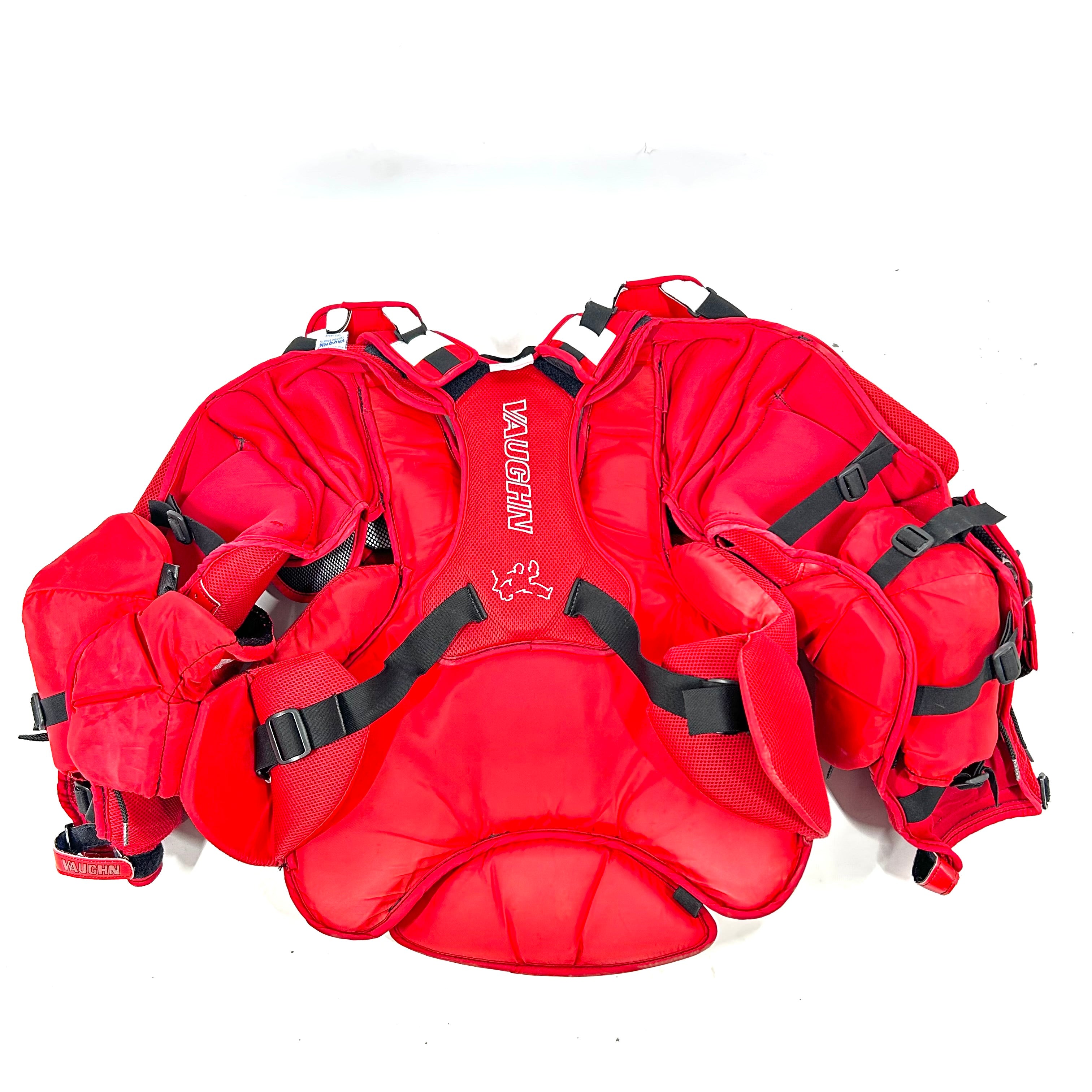 Vaughn VE8 - Plastron de gardien de but Pro Stock d'occasion (rouge)